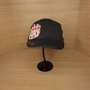 Hello Kitty Girl's Grey Cadet Style Hat Cap